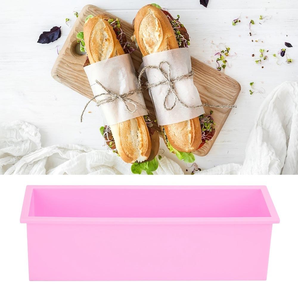 Silicone Rectangle Cake Mold Rectangle Shape Toast Baking Mold Mousse Bar Mold  Home Baking розовый