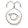 Fashion Handmade Braided Shell Necklace Bracelet 2pcs Set Bohemian Women's Versatile Necklace Beach Resort Style Clavicle Chain
