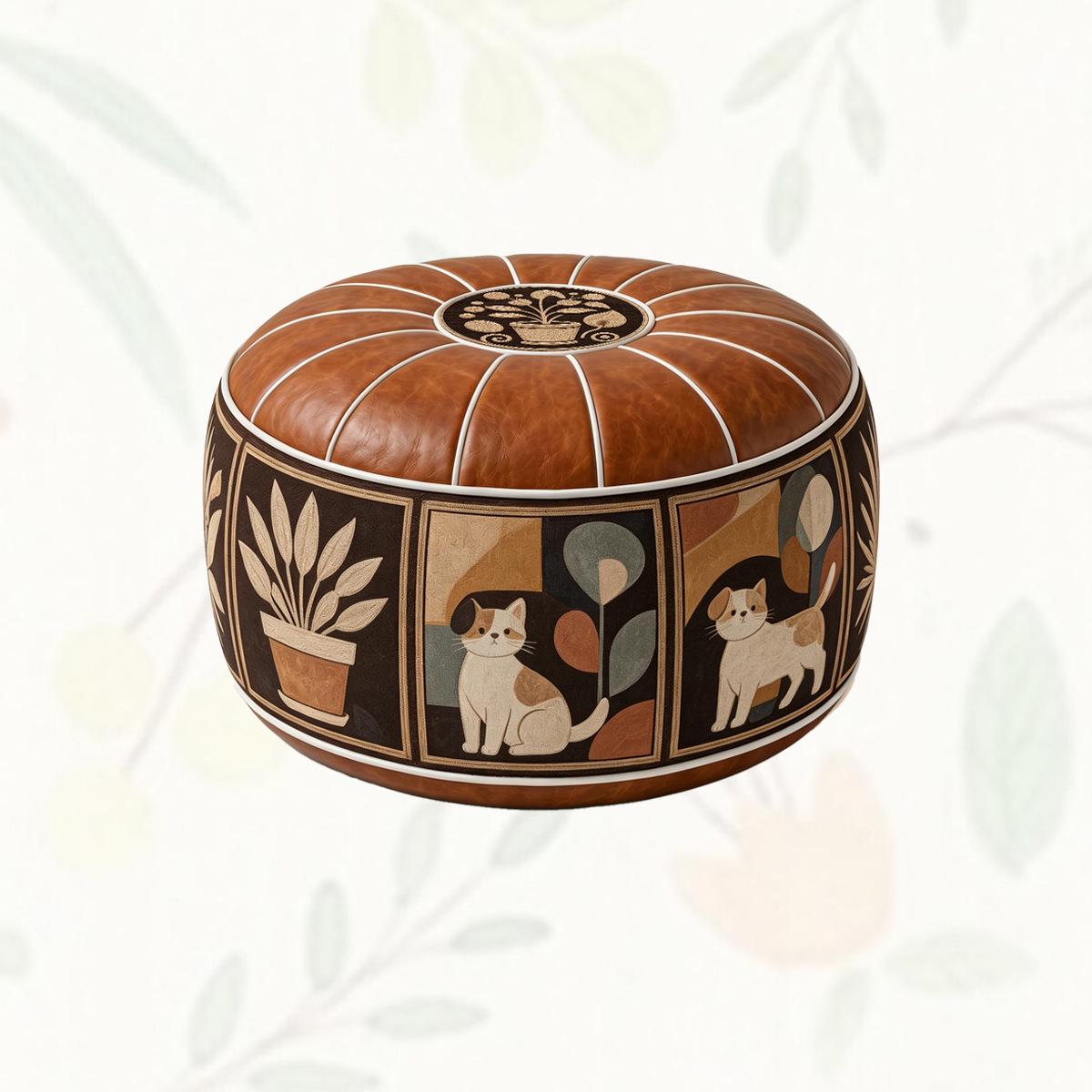 Round Pastoral Shoe Changing Stool &
