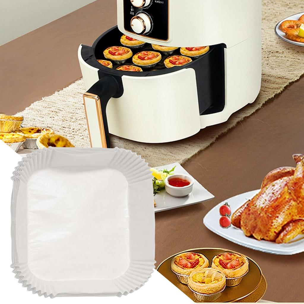 Round Air Fryer Paper 100 Pieces Unbleached Baking Supplies Air Fryer Basket Paper For Home Bakers Birthday Holiday Family