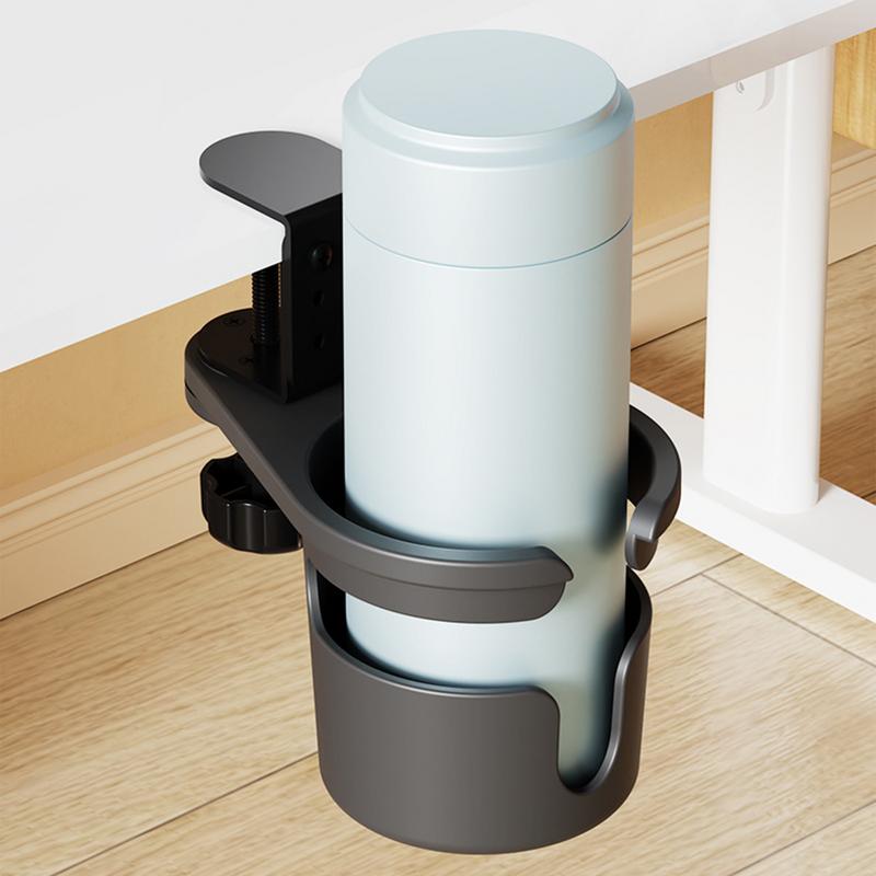 Desk Cup Holder Clamp Adjustable Anti-Spill Coffee Cup Holder 360 Degree Rotating Table Edge Clamp Cup Holder Anti-Fall Desk