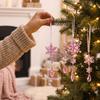 10 Pack Plastic Christmas Tree Ornaments Transparent Icicle and Snowflake Hanging Holiday Decorations