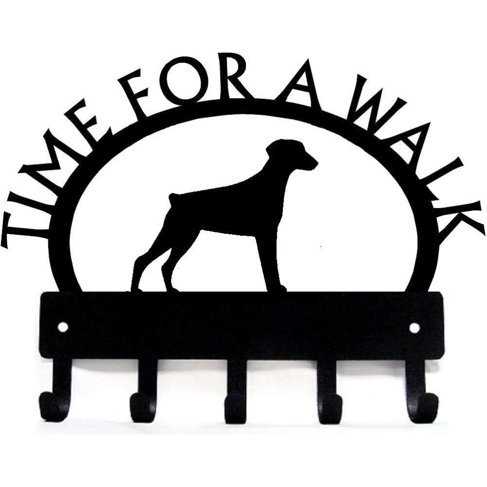 

Black Metal Doberman Dog Key Holder Wall Mounted Coat Leash Hanger Home Decor Entryway Organizer чёрный