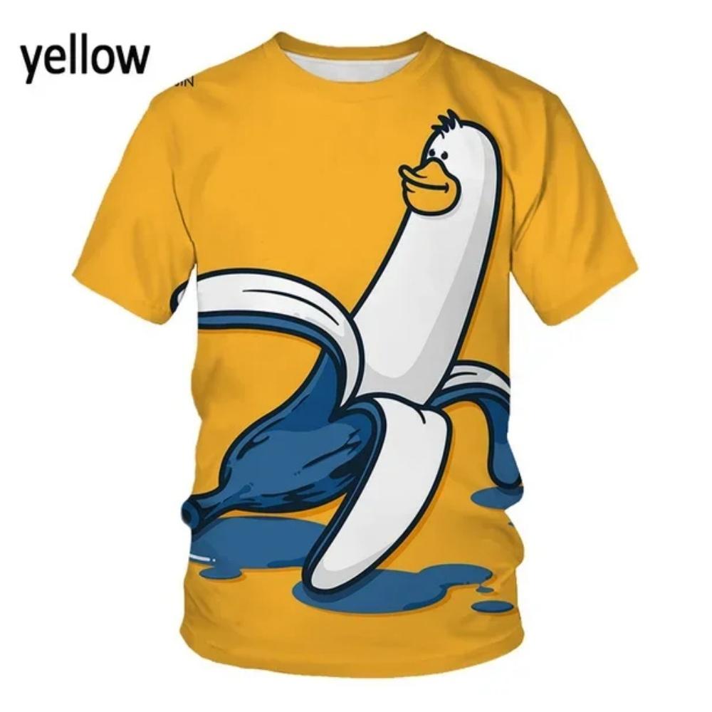 Funny Summer T-Shirt Round Neck Tops Fashion Casual Short Sleeve New Design Banana 3D Print Men's Cool T-Shirt Unisex Clothing