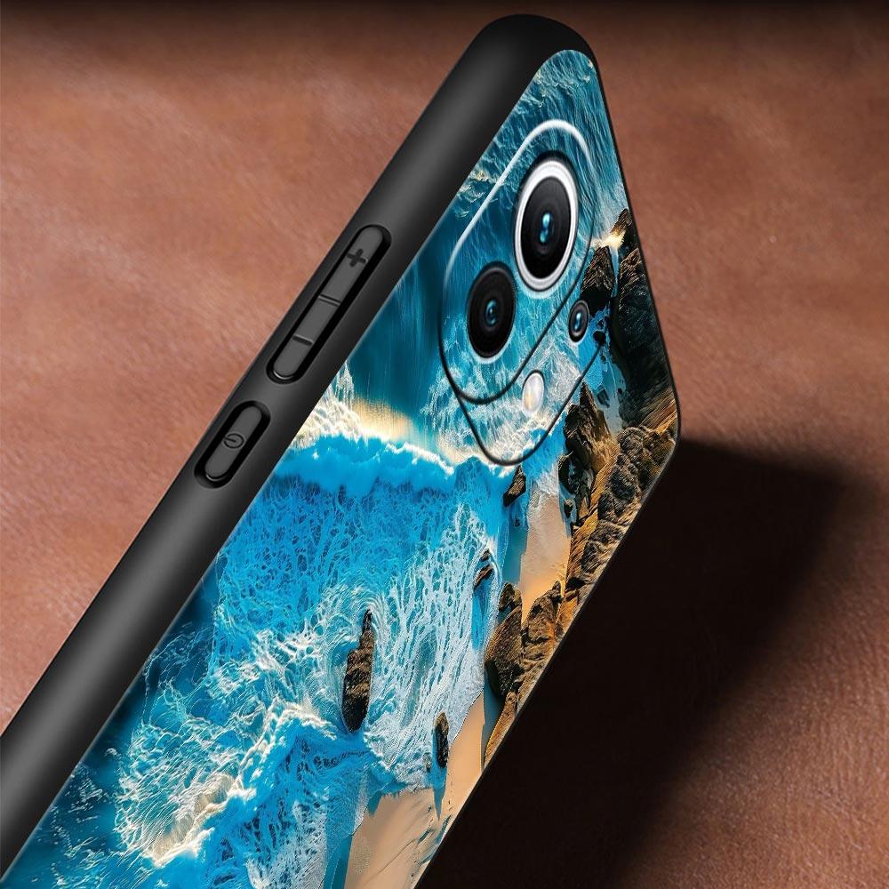 Phone Case For Xiaomi Mi 15 14 13 12 11 Lite 14T 13T 12T 11T Pro Poco X7 X6 X5 X3 Pro F6 F5 F4 Cover Seaside Scenery Wave Beach