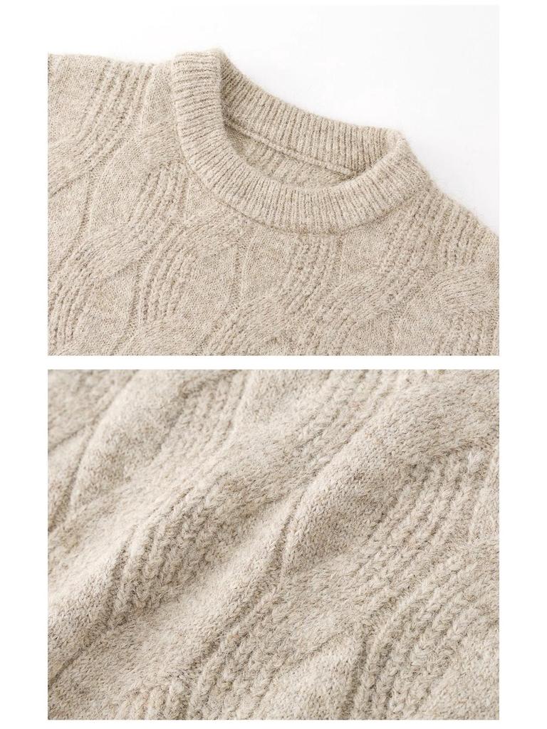 Men's Premium Thick Knit Sweater - Warm, Loose, Lazy Style for Autumn/Winter