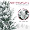 Snowy Christmas Tree 225cm with 988 Branches and Steel Base for Indoor Use with Automatic Opening