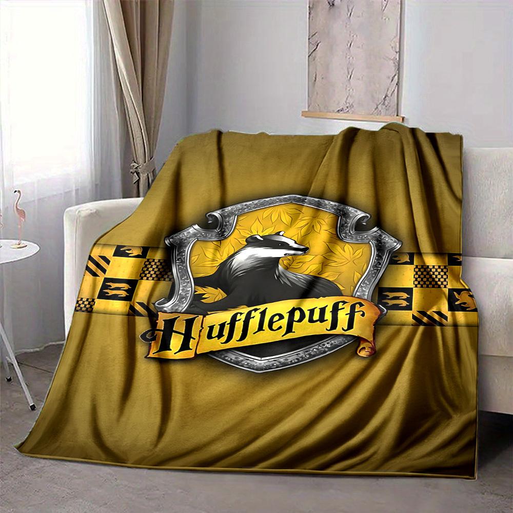 1 Stück Hufflepuff Decke Leichte Flanelldecke für Sofa, Bett, Reise, Camping, Wohnzimmer, Büro, Couch, Stuhl und Bett