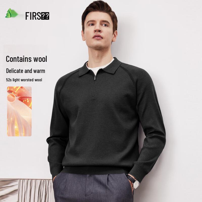 FIRS Men's Wool Blend Pullover Turtleneck Sweater