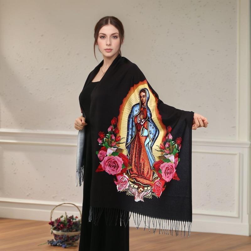 Hot-selling new Virgin Mary imitation cashmere versatile long scarf women's fashion elegant warm air-conditioned room shawl scarf