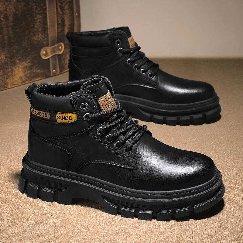 Popular Martin Boots Autumn and Winter New High-top Tooling Shoes Men's Versatile Waterproof and Wear-resistant Short Boots Casual Trendy Shoes