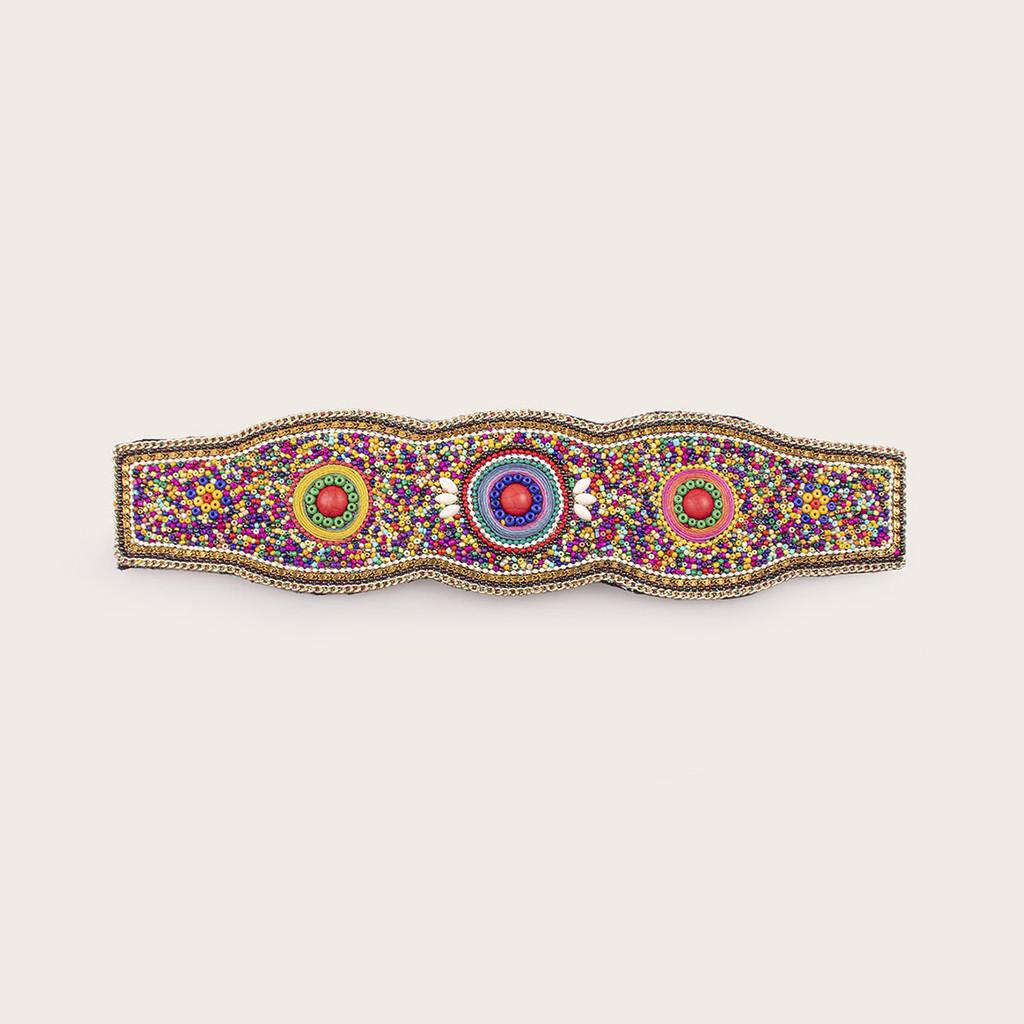 Ethnicinspired Womens Wide Waist Belt With Plastic Turquoise And Rhinestone Embellishments For Fashion Seasonal