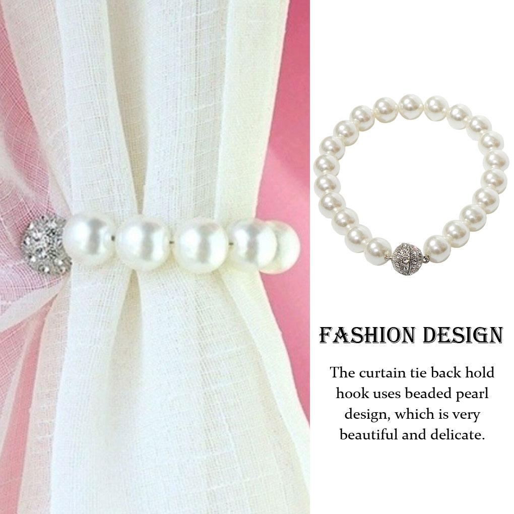 Attache Rideau Clip Crochets Suspendus Perle Mode Chambre Salon Mur Draperie Élégantes Embrasses Retenue