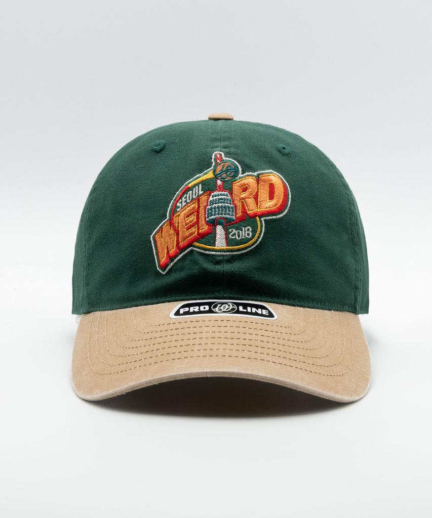 Wieoldeuwoldeu Weald Tower Pigment Color Block Ball Cap Green