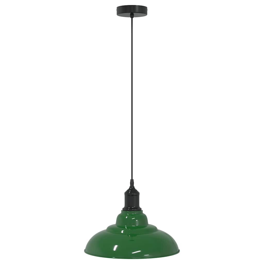 Adjustable Height Pendant Lamp E27 Green Glossy Ø 31 Cm Metal