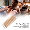 5pcs Wooden Handle Embossing Pen Set Double End Tracing Stylus Tools Dual Tip Pens  Clay Sculpture