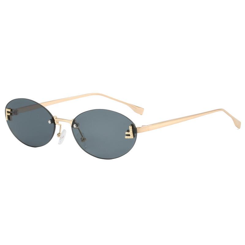 Alphabet F Metal Round Sunglasses With Uv400 Antiglare For Fashion Travel And Outdoor Use