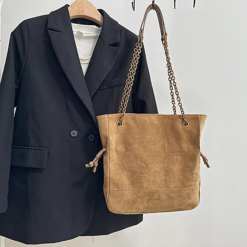 Yogodlns Luxury Large Capacity Faux Suede Tote Bag Winter Designer Shoulder Bag Women's Underarm Bag Handbags and Purses