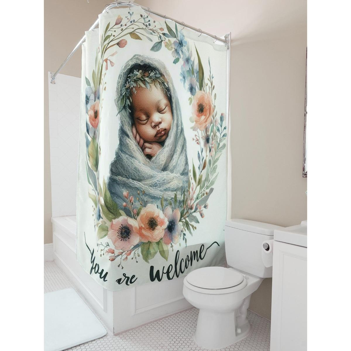 

You Are Welcome Baby Shower Curtain For Bathroom Decoration W60H190(CM)-1 Pcs