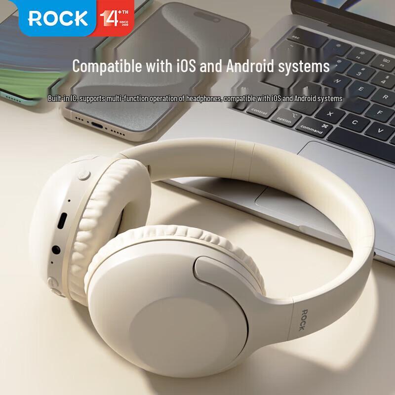 ROCK Over-Ear Bluetooth 5.2 Active Noise Cancelling Headphones