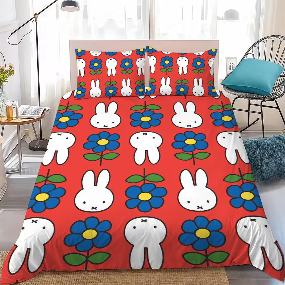 

M-MiffyS Cute Duvet Cover Set Home Style Bedding Soft Laundry Cotton Bed 3 Piece Set Student Dormitory Gift 135x200cm