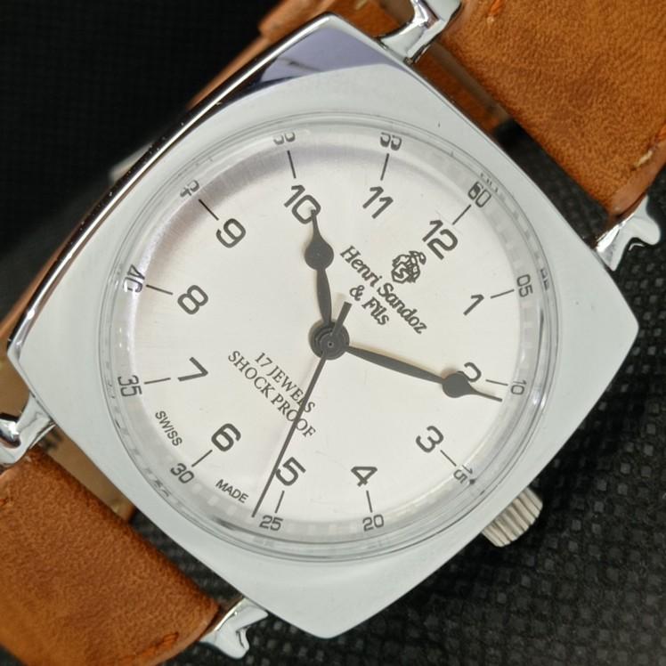 

REFURBISHED VINTAGE HENRI SANDOZ & FILS SWISS MENS WATCH a416552-2 Sku622a-a416552