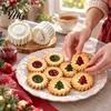 Reusable Christmas Baking Supplies Tree Cookie Mold, 2-in-1 Double-Sided Biscuit Press for DIY Compact Kitchen Utensils And Mooncakes, Pastry