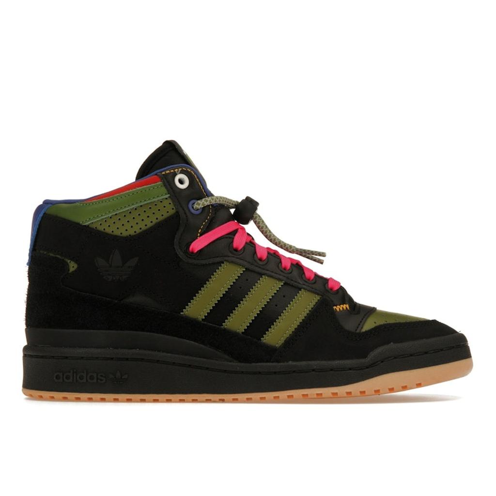 Hebru Brantley x adidas Forum Mid RT Frogboy Unisex Sneakers Black Core-Black Tech-Olive GZ4396