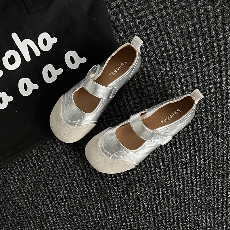 New summer platform heightening shoes leather Mary Jane shoes women's versatile casual breathable single shoes Velcro