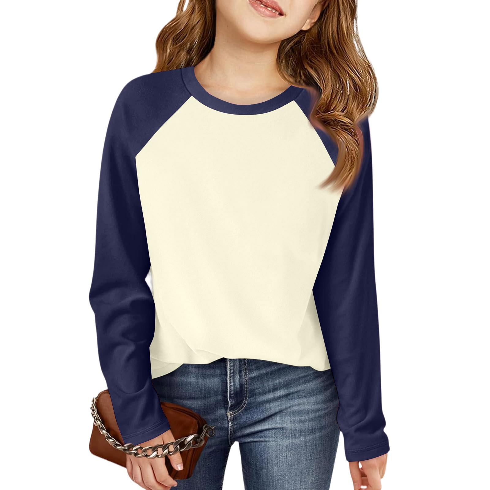 

Girls Raglan Tee - Solid Color Long Sleeve Base Layer 110