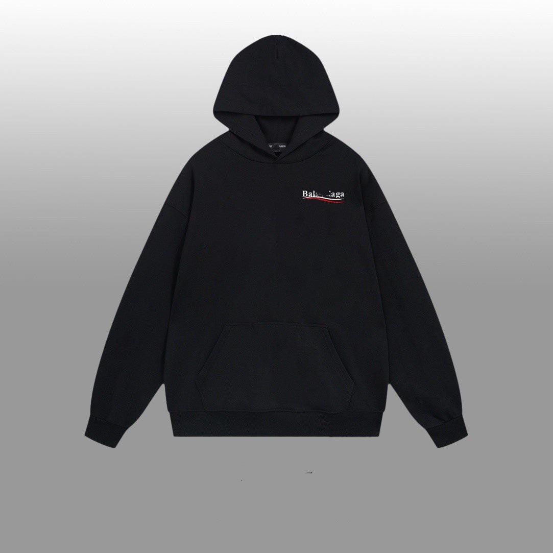 Худи B Family Paris 25SS Classic Cola с принтом волны для мужчин и женщин Medium