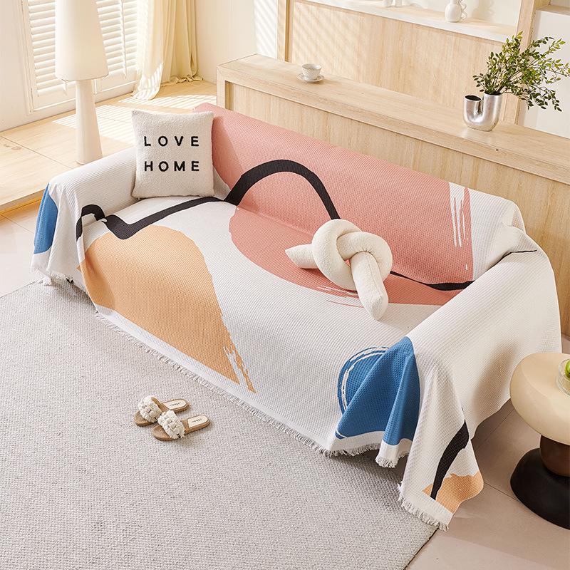 Modern Art Non-Slip Double-Sided Sofa Cover, High-End Full Wrap Cushion