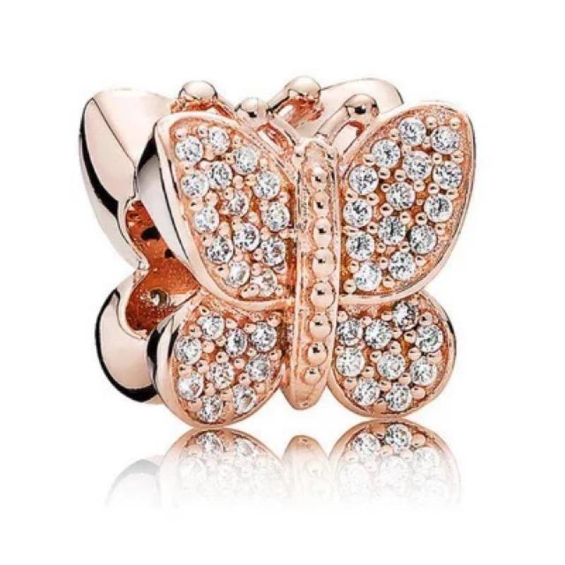 Copper Rose Gold Hollow Flower Leaf Love Dice Gift Box Diy Charm Beads Fit For Bracelets Necklaces Women'S Boutique Jewelry