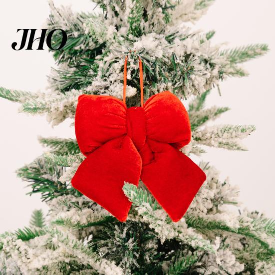 Multi-size Bow Set Christmas Ornament Multi-Size Design Velvet Fabric Holiday Atmosphere Decoration Handmade 3D Shape Bowknot Decor