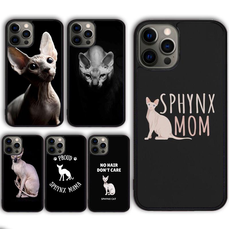 animal Sphynx Hairless cat Phone Case for iPhone 16 15 SE2020 13 14 11 12 Mini Pro Max 6 7 8 Plus coque fundas Shell