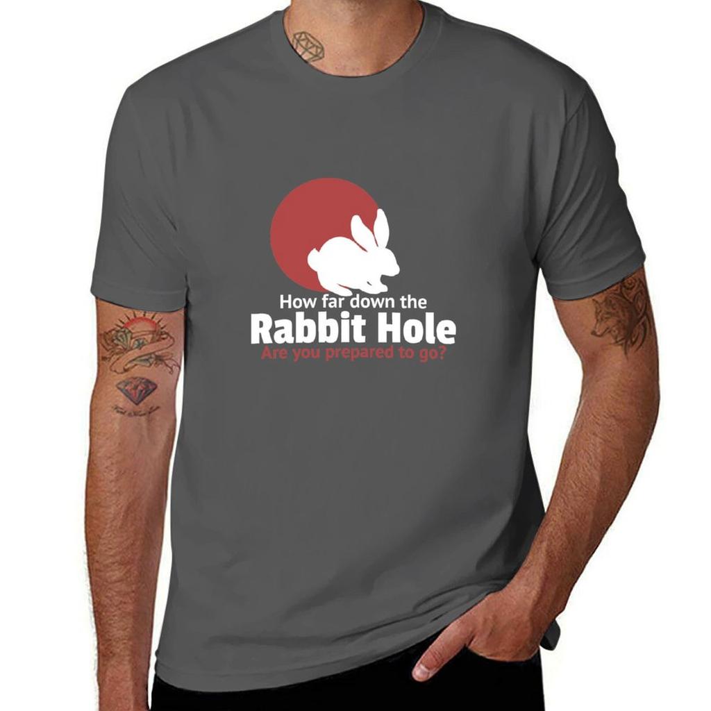 Down The Rabbit Hole Design Tshirt Sports Casual Breathable Tee Shirt