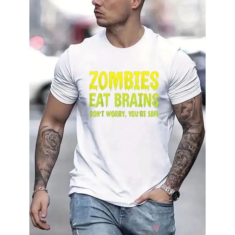 European Sizes Men Halloween Casual Short Sleeve  - Comfortable Crew Neck, Soft Adorable Tees Tops