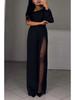 2024 European & American Autumn/Winter High Slit One-Shoulder Women's Jumpsuit