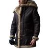 Herren Oversized Wollmischung Fleece Kapuzenmantel Mit Druckknopf-Reißverschlusstaschen Winter Freizeit Oberbekleidung