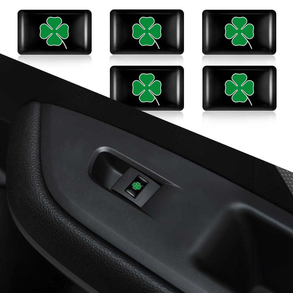 3D Epoxy Four Leaf Clover Badge Stickers Car Steering Wheel Dashboard Sticker For Alfa Romeo156 159 Giulietta Stelvio Gta Giulia pgi231