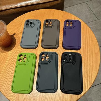Custodia morbida in silicone con airbag semplice e texture avanzata per iPhone 15 Pro Max 14 Plus 13 12 Pro 11 8P 7 SE 2020 Cover antigoccia all-inclusive