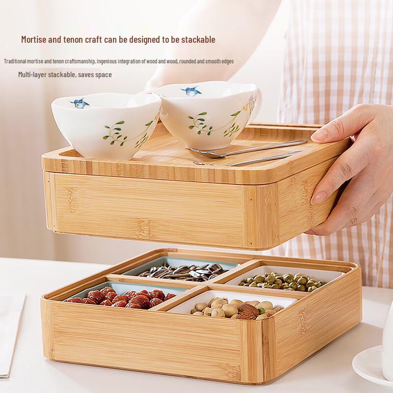 Japanese Style Bamboo Snack Tray