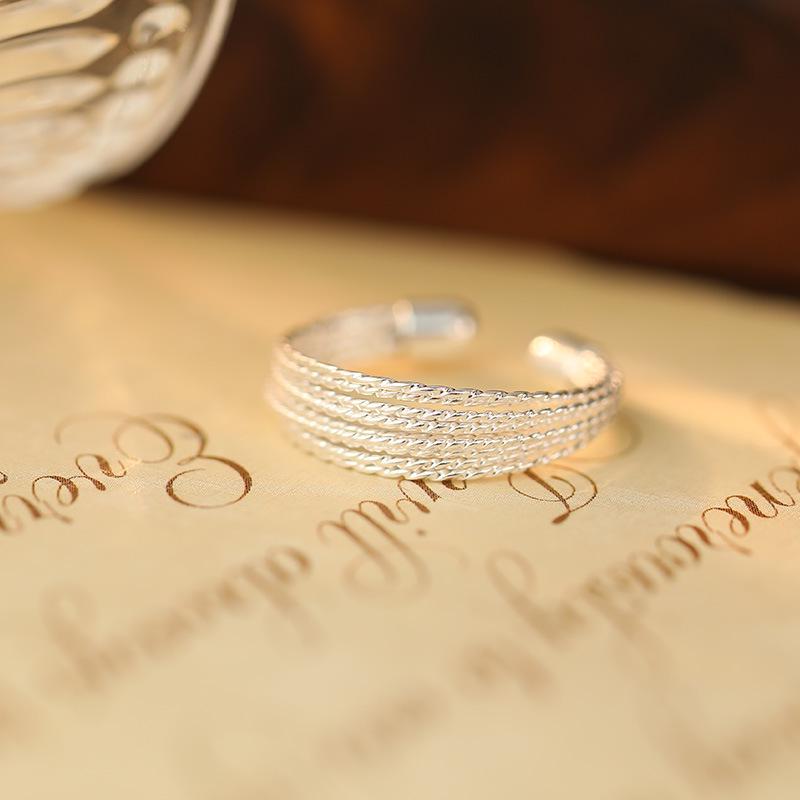 Banyan Tree S925 Silver Korean Multi-Layer Stacking Ring - Trendy Fashion Jewelry for Women