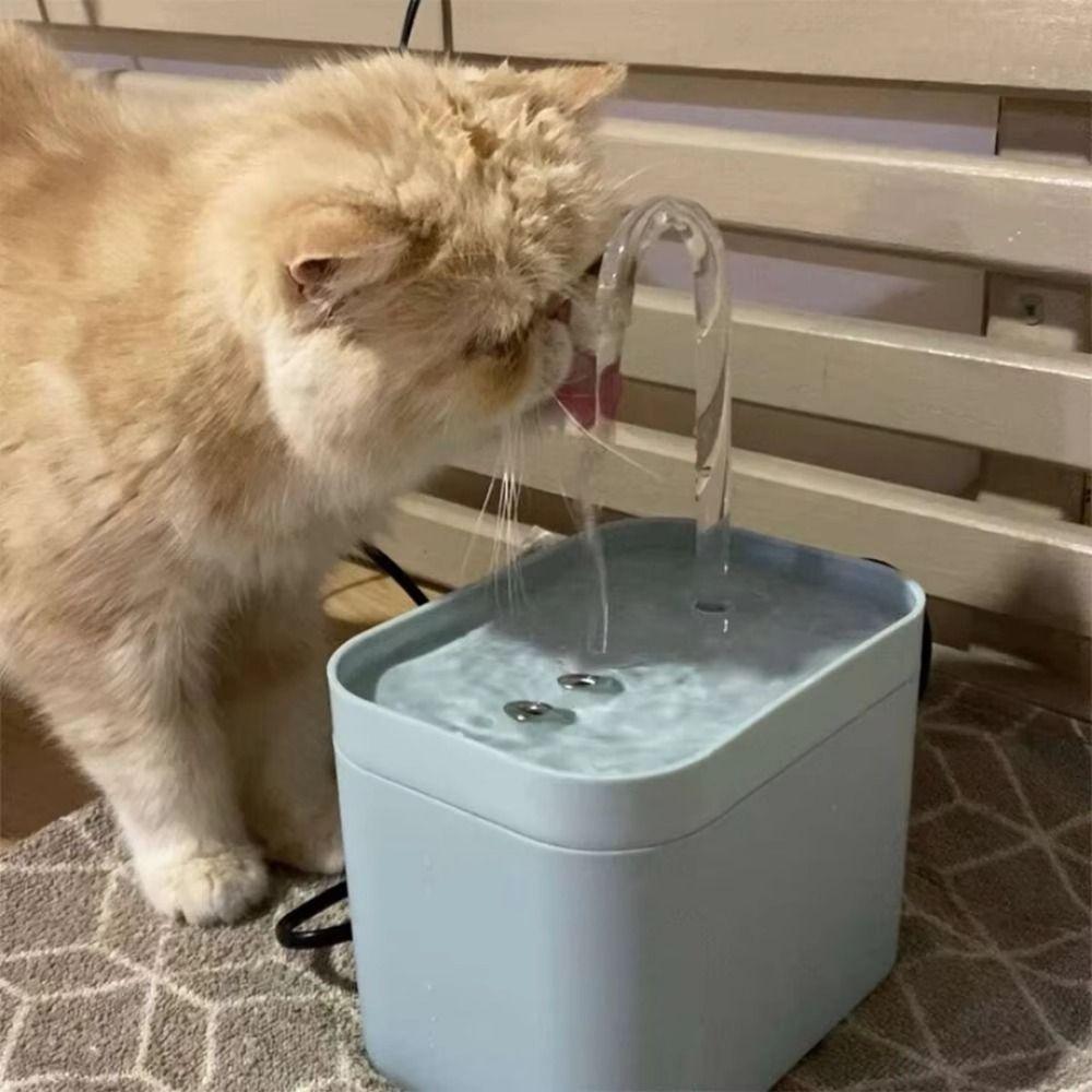

1.5L Cat Water Fountain Auto Filter Recirculate Filtering Cats Pet Water Dispenser EU Plug білий