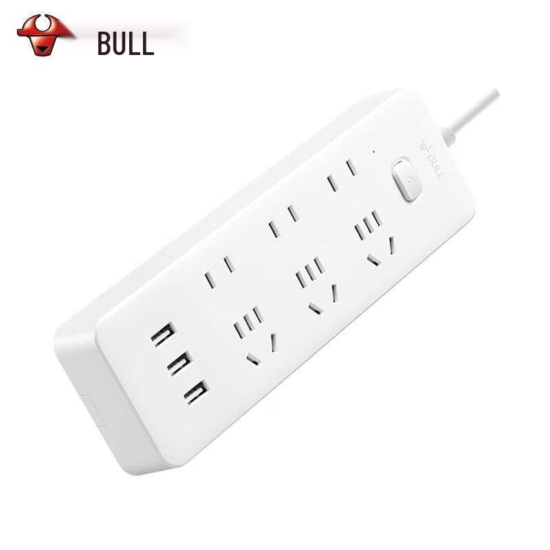 BULL GN-UUB126 6-Outlet Power Strip with 3 USB Ports