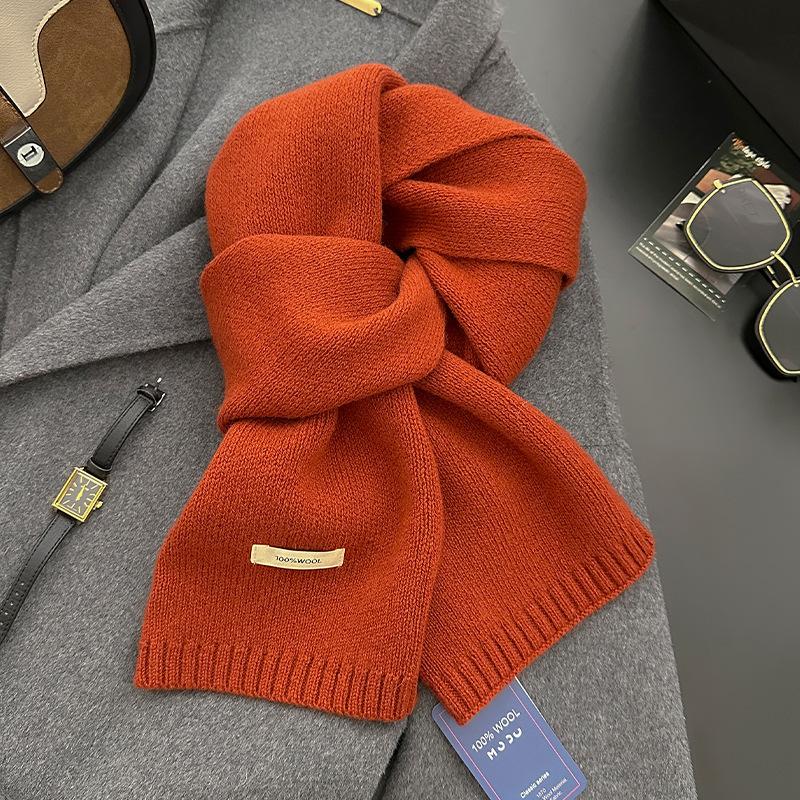 18-color scarf women's winter high-end soft waxy season warm thickened knitted wool couple scarf Korean