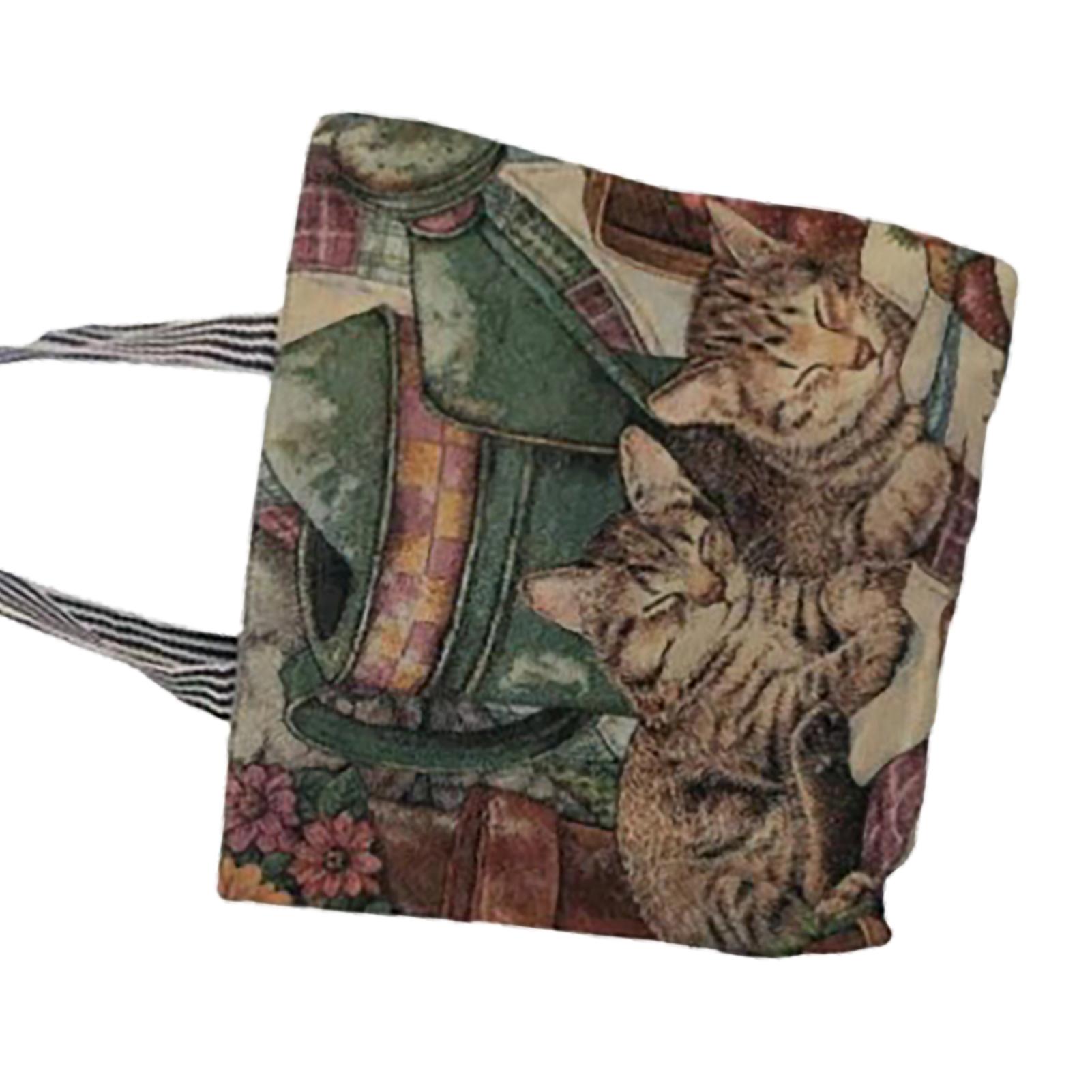 

Винтажная холщовая сумка с односторонней вышивкой, изысканная холщовая сумка в этническом стиле для покупок, подарок