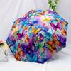 1pc Colorful Butterfly Print Automatic Portable Umbrella - Durable Metal Frame and Plastic Handle, Vivid Design, Cute Fashiona