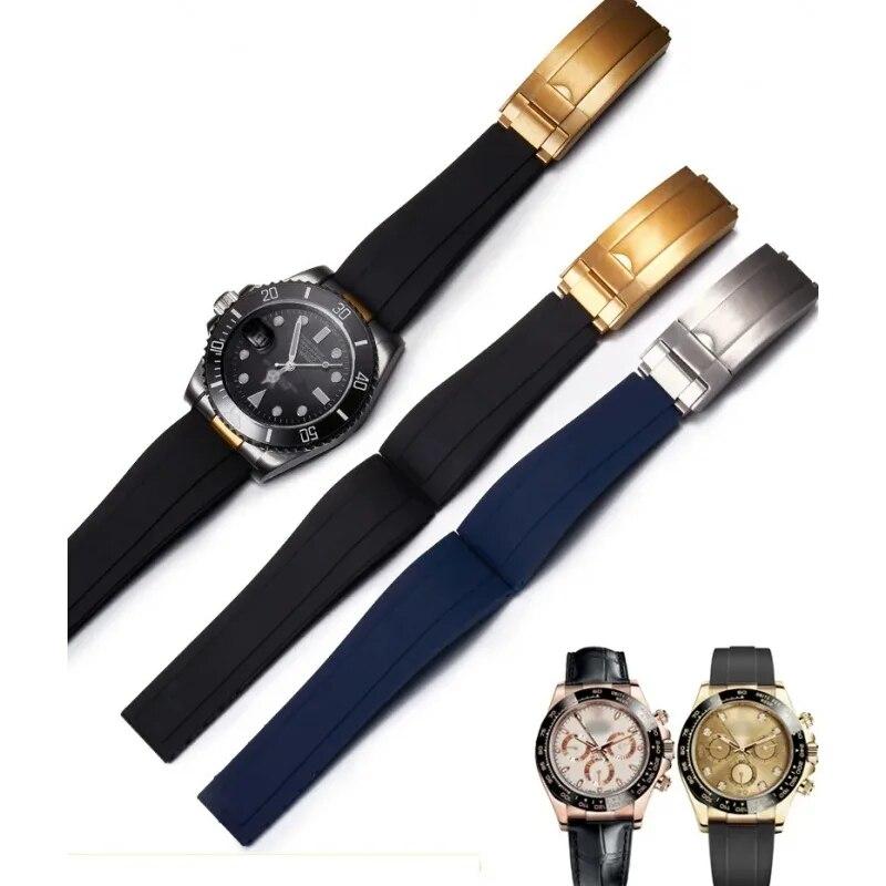 

Резиновые ремешки для часов 20 мм 21 мм, ремешки для ролевых часов Rolex Submariner OYSTERFLEX, ремешки Daytona Yacht Master GMT Seamaster, браслет