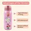 60 INS Ink and Flower Stickers Pack Waterproof Transparent PET Flower Material Decorative Guitar Notebook